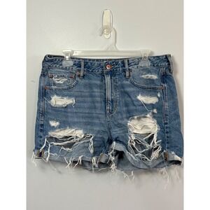 American Eagle Denim Shorts Distressed Ripped Frayed Hem Medium Wash Size‎ 10